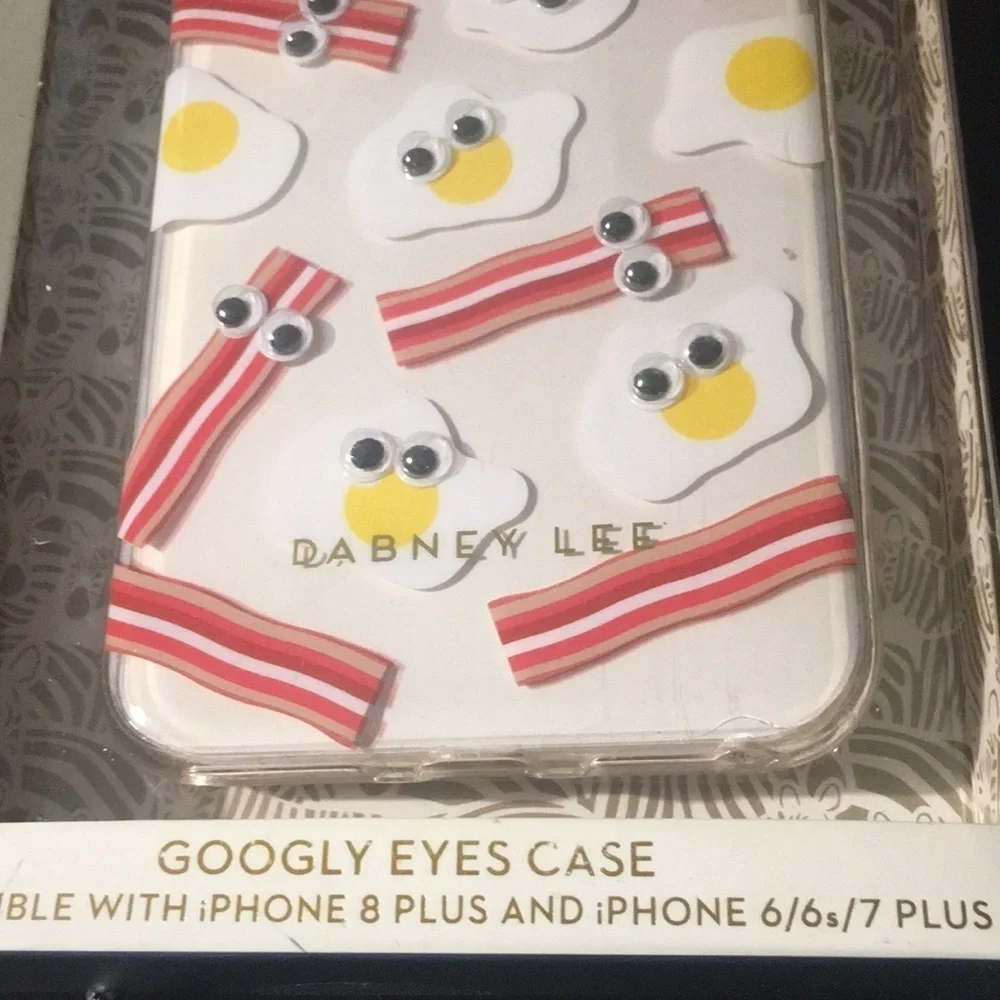 New Dabney Lee Googly Eyes Case for iPhone 6/6s/7 Plus/8 Plus Bacon Eggs